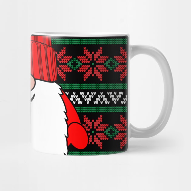 Krimbles Cheeky Festive Gonk Holiday Gnome Poinsettia Ugly Christmas Sweater by Krimbles